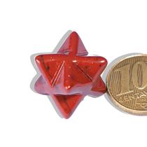 01 Merkabah Jaspe Vermelho Pedra Natural Sem Furo Estrela