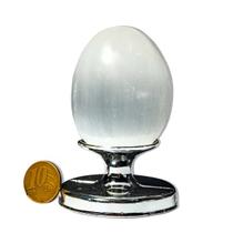 01 Ovo Selenita Branca Pedra Natural 6cm Média 150g Tipo A