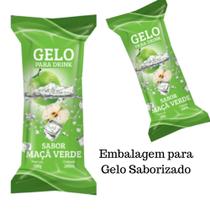 01 PACOTE Embalagem/Saco Higienico P/ Gelo Saborizado Perolado - Maca Verde - Centenario