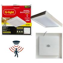 01 Painel LED Plafon Backlight G-Light EcoLED Quadrado SOBREPOR 18W 6500K Autovolt com Sensor de Presença 01 Painel LED Plafon Backlight G-Light EcoLED Quadrado SOBREPOR 18W 6500K Autovolt com Sensor de Presença