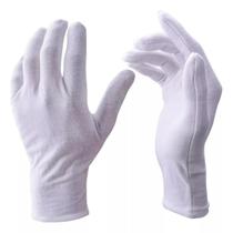 01 Par de Luvas Brancas 100 Algodão Tamanho Único Lavável e Reutilizável para Uso Geral
