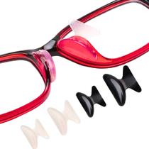 01 Pares Plaqueta Adesiva Silicone Nariz Óculos peça macia apoio nasal ponte armação armaçao oculos cola 3m masculina feminina colar poça segurar