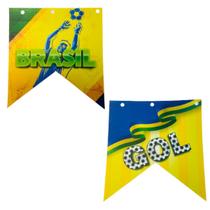 01 Pct Bandeira Bandeirão Pendurar Copa Do Mundo Jogo Brasil