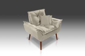 01 Poltrona Opala + 02 Almofadas suede Bege - Modena Decor