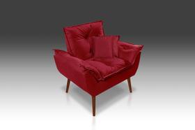 01 Poltrona Opala + 02 Almofadas Suede Vermelho - Modena - Decor 01 Poltrona Opala + 02 Almofadas Suede Vermelho - Modena - Decor