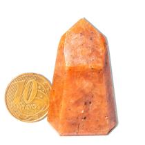 01 Ponta Calcita Laranja Pedra Natural 4 a 5cm Tipo A