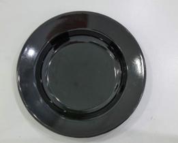 01 Prato Esmaltado Ágata Original 22cm Cor Preto Postagem Rápida