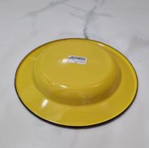 01 Prato Esmaltado Ágata Original Cor Amarelo Postagem Rápida