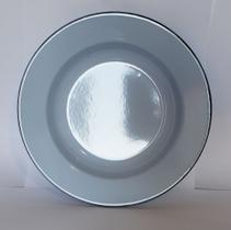 01 Prato Esmaltado Original Ágata 22cm Cor Azul Bebê Postagem Rápida