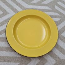 01 Prato Esmaltado Original Ágata 26cm Cor Amarelo Postagem Rápida 01 Prato Esmaltado Original Ágata 26cm Cor Amarelo Postagem Rápida