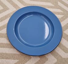 01 Prato Esmaltado Original Ágata 26cm Cor Azul Postagem Rápida 01 Prato Esmaltado Original Ágata 26cm Cor Azul Postagem Rápida