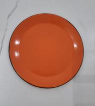 01 Prato Esmaltado Sobremesa Original Ágata 20cm Cor Laranja Postagem Rápida