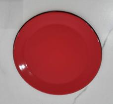01 Prato Esmaltado Sobremesa Original Ágata 20cm Cor Vermelho Postagem Rápida