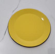01 Prato Esmatado Sobremesa 20cm Ágata Original Cor Amarelo