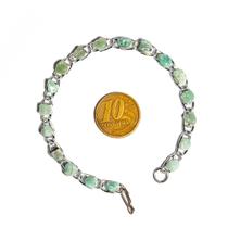 01 Pulseira Corrente Quartzo Verde Pedra Natural Prateado 01 Pulseira Corrente Quartzo Verde Pedra Natural Prateado