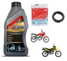 01 Retentor Garfo Bengala Corteco + 01 Óleo 500ml Atf Hidráulico Cg Titan Fan Mix Flex Cargo 150 Cbx 200 Strada Xlr 125 Nxr 125 150 160 Bros - GT-OIL + CORTECO