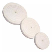 01 Roda Disco 4 OU 6 Pol Escova Polimento Pano Feltro Jeans (Brim) Politriz Esmeril Clemara Kit Rebolo vonder expansiva 200 polidor polir furadeira