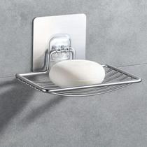 01 Saboneteira de Inox com Adesivo Sem Furo Fixação Forte Resistente Prata Casa Duhome 01 Saboneteira de Inox com Adesivo Sem Furo Fixação Forte Resistente Prata Casa Duhome