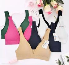 01 Topper com Bojo Fashion sem costura confortável Academia Fitness