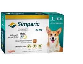 01 uni Antipulgas E Carrapatos Simparic 10,1 A 20 Kg (40 Mg)