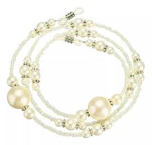 01 Uni Cordinha Salva Óculos Pérola Cordão Corrente Silicone acessório feminino moda armação senhora bijuteria feminina grau solar