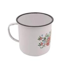 01 Xícaras Esmaltado 150ml Retro Rústica Branca - Yazi