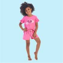 0123/C - Pijama Infantil Feminino Pink Coração - Bela Notte