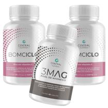 01x 3MAG - Pool de Magnésio 60 cápsulas + 02x BOMCICLO - 60 Cápsulas de 1000mg - Central Nutrition
