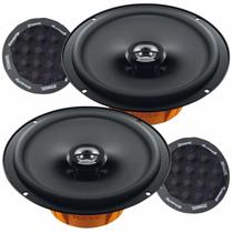 02 Alto Falantes Coaxial 6 pol Hertz DCX165.3 120W e Par Anel Acústico Vedação Isolador Technoise