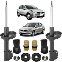 02 Amortecedor Dianteiro Nakata + Kit Batente Axios Renault Sandero 2007 A 2012