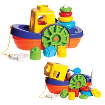 02 Barcos Didático Brinquedo Educativo Mercotoys Encaixe Flutua