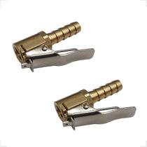 02 Bico Inflador Presilha Calibrar Pneu Profissional 5.16