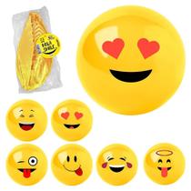 02 Bola leve Smile Festa Decoração Praia Piscina Campo Cor Amarelo carinha feliz