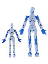 02 Bonecos Dummy DESMONTADO 14 e 20 cm 100% Articulado Brinquedo 3D Br/Az