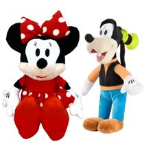 02 Brinquedos Pelucia Minnie 45cm e Pateta 35cm Turma do Mickey Antialergico