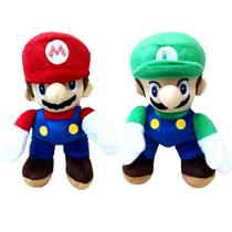 02 Brinquedos Pelucia Super Mario e Luigi 35cm Antialergico Bordado