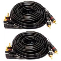 02 Cabos Rca 5 Metros Kx3 Conector Banhado A Ouro Flexível