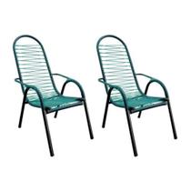 02 cadeiras de area de varanda fio cor verde