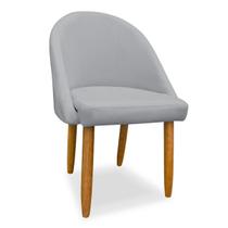 02 Cadeiras Decorativa Estofada Para Sala Recepção Cozinha Lua Star Veludo Cinza Claro Do Lar Móveis e Decoração