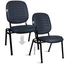 02 Cadeiras Empilhável para Igrejas Evangélicas Linha Holy Azul