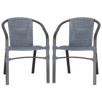 02 Cadeiras Floripa Alumínio Pintura Preta Corda Nautica Trama Original 02 Cadeiras Floripa Alumínio Pintura Preta Corda Nautica Trama Original