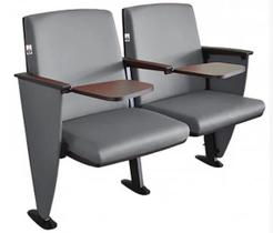 02 Cadeiras para Auditório com Prancheta Linha Viena Auditório Marrom