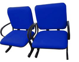 02 Cadeiras para Escritório para Obesos até 250kg Azul