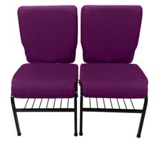 02 Cadeiras para Igrejas c/ Porta Biblía e Porta Cálice Roxo 02 Cadeiras para Igrejas c/ Porta Biblía e Porta Cálice Roxo