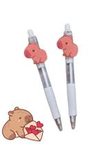 02 Canetas Capivara Capibara esferográfica material escolar kawai papelaria escola aniversario lembrancinha volta as aul