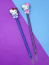 02 Canetas Cis Spiro azul e roxa Hello Kitty papelaria material escolar 02 Canetas Cis Spiro azul e roxa Hello Kitty papelaria material escolar