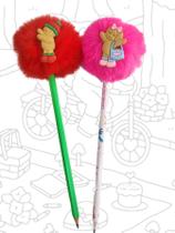 02 Canetas ou 02 Lápis com pompom lapis de escrever Ursinho Bobi Gudi caneta esferografica papelaria presente 02 Canetas ou 02 Lápis com pompom lapis de escrever Ursinho Bobi Gudi caneta esferografica papelaria presente