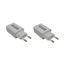 02 Carregador Tomada Plug Adaptador Fonte Usb 5v 2.1a Bivolt - Branco 02 Carregador Tomada Plug Adaptador Fonte Usb 5v 2.1a Bivolt - Branco