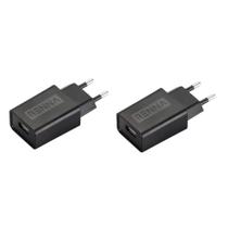 02 Carregador Tomada Plug Adaptador Fonte Usb 5v 2.1a Bivolt - Preto 02 Carregador Tomada Plug Adaptador Fonte Usb 5v 2.1a Bivolt - Preto