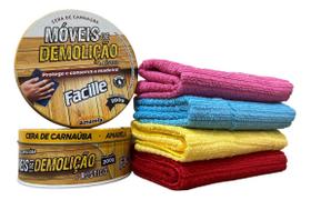 02 Cera Carnauba Lustra Moveis 200g Amarela 04 Panos Micro 02 Cera Carnauba Lustra Moveis 200g Amarela 04 Panos Micro